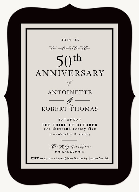 Sophisticated Wedding Anniversary Invitations