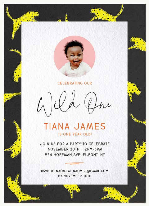 Wild Safari Kids Birthday Invitations