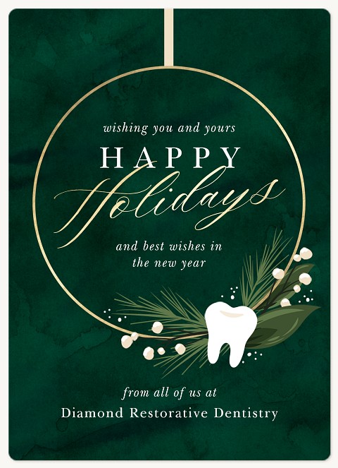 Dentist Wreath Holiday & Christmas Magnet Cards