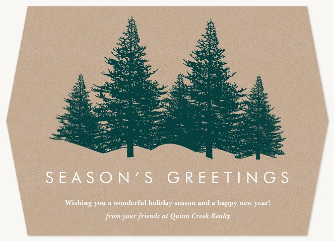 Pine on Kraft Business Holiday Cards