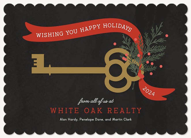 Vintage Key Business Holiday Cards