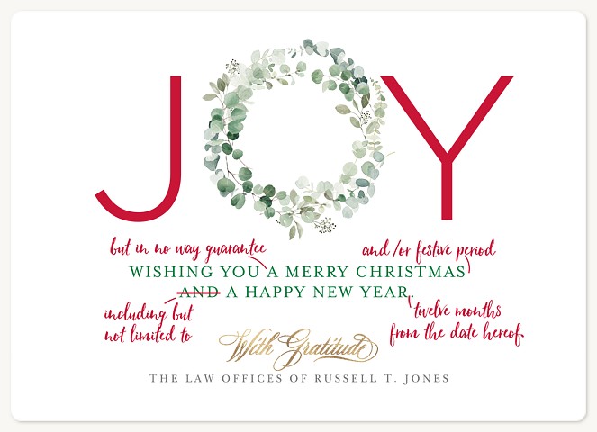 Edits to Wording Holiday & Christmas Magnet Cards