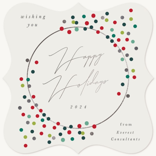 Confetti Wreath Business Holiday Cards