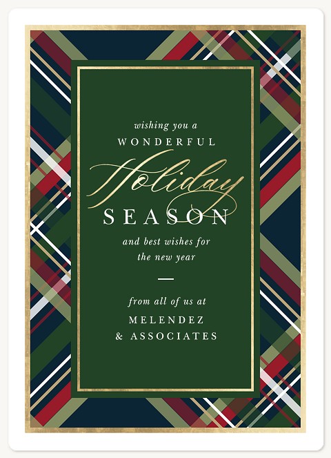 Elegant Plaid Holiday & Christmas Magnet Cards