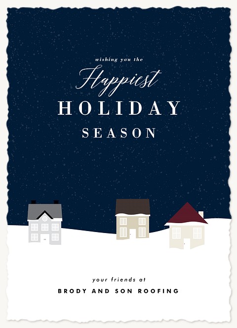 Snowy Village Business Holiday Cards