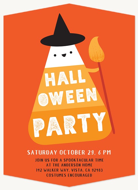 Candy Corn Halloween Party Invitations