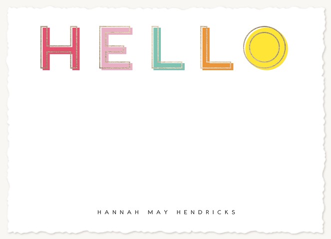 Bright Hello Stationery