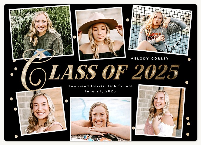 Elegant Collage Graduation Announcements