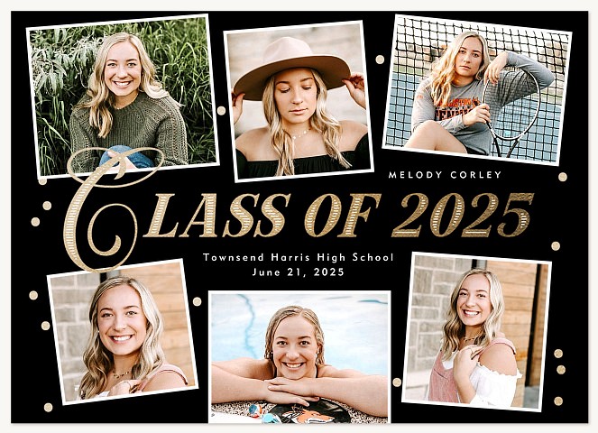 Elegant Collage Graduation Announcements