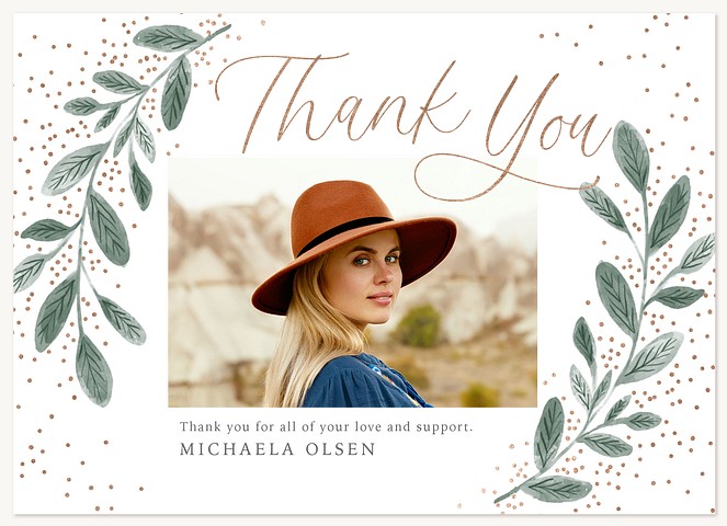 Scholarly Sage Graduation Thank You Cards