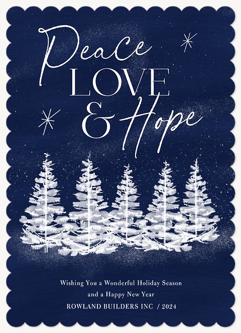 Peaceful Trees Business Holiday Cards