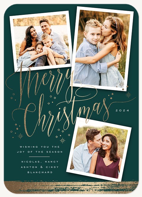 Brushed Elegance Personalized Holiday Cards