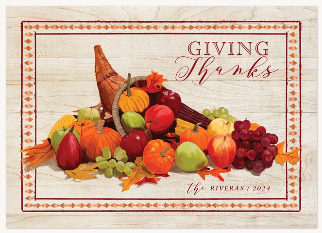 Cornucopia Frame Thanksgiving Cards