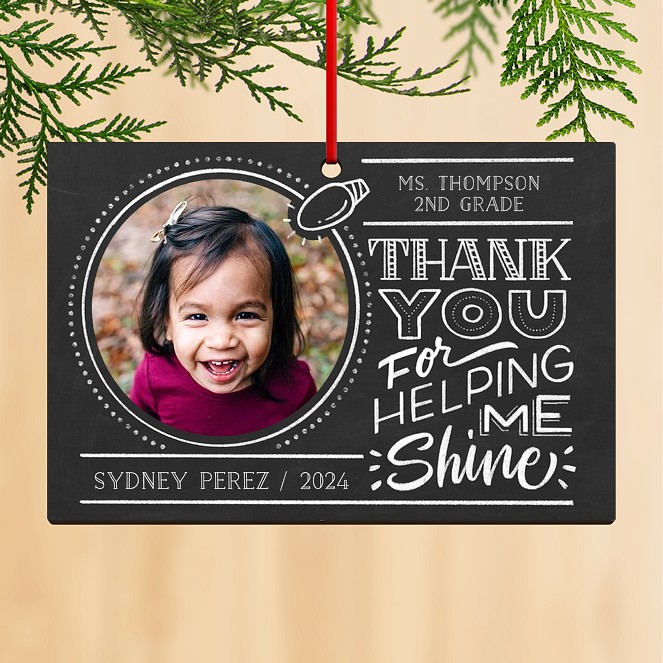 Cheerful Chalkboard Personalized Ornaments