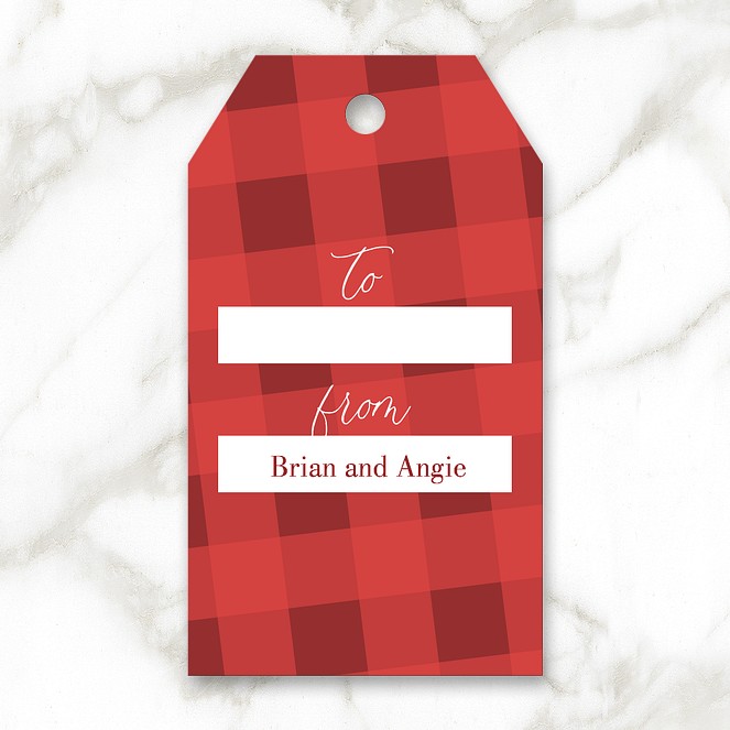 Holiday Plaid Custom Gift Tags