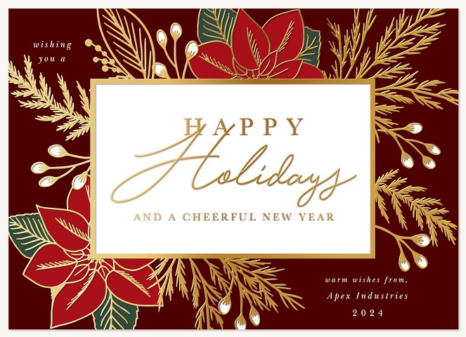 Fancy Foliage Business Holiday Cards