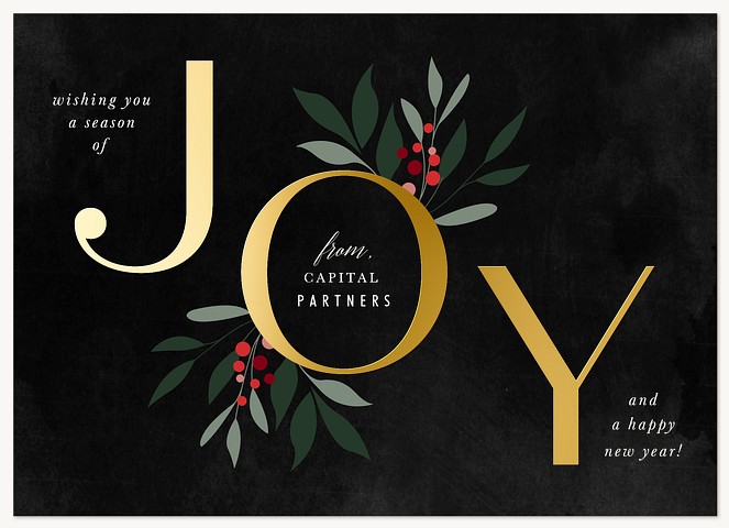 Gilded Joy Business Holiday Cards