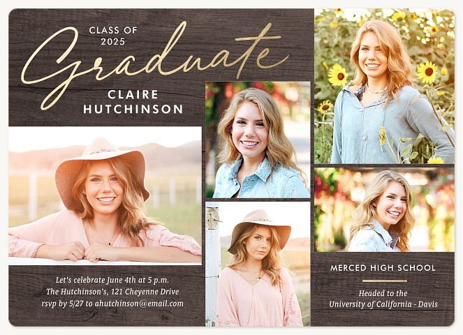 Walnut Mosaic Graduation Cards