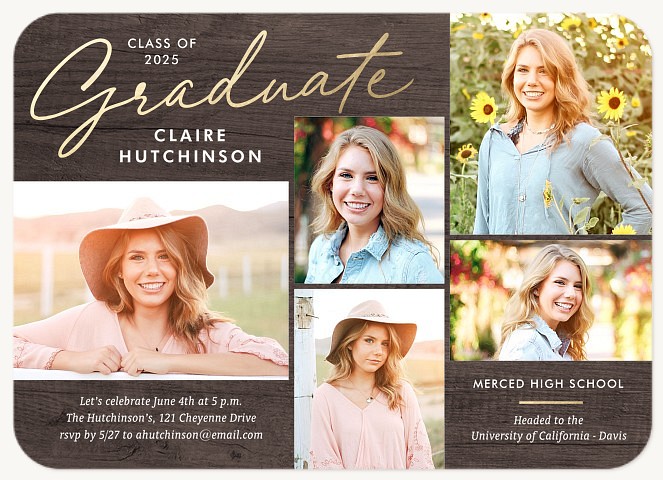 Walnut Mosaic Graduation Cards