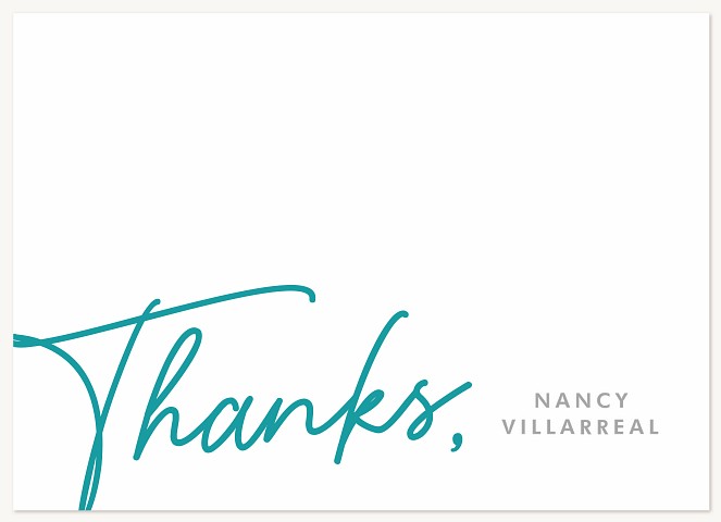 Written in Teal Thank You Cards 