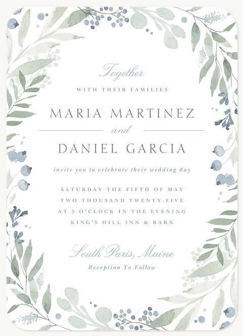 Romantic Greenery Wedding Invitations