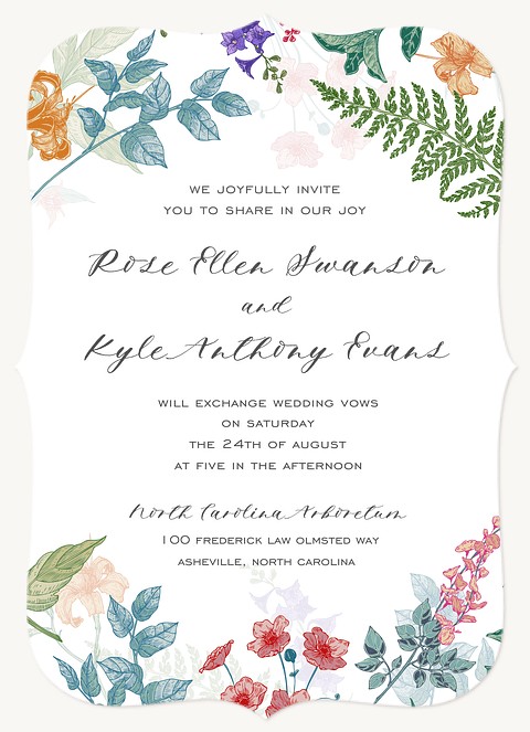 Vintage Wildflower Wedding Invitations