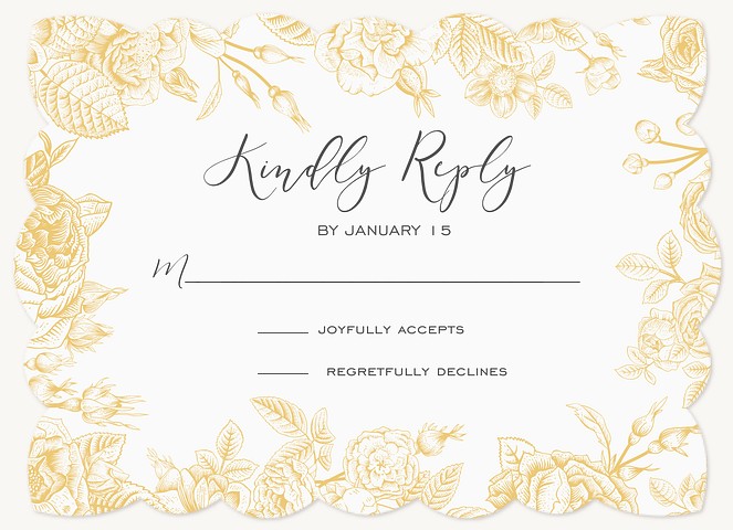 Vintage Border Wedding RSVP Cards