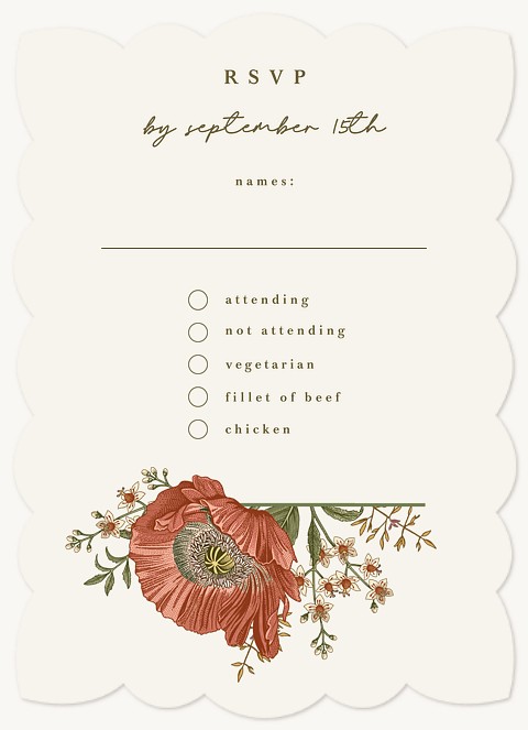 Botanical Study Wedding RSVP Cards