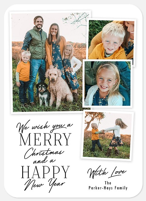 Simple Collage Holiday Photo Cards