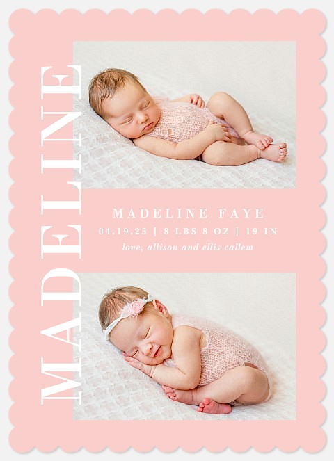 Boldly Elegant Baby Birth Announcements