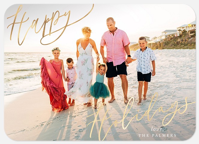 Script Slant Holiday Photo Cards