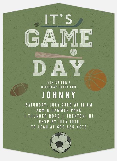 Game Day Kids' Birthday Invitations