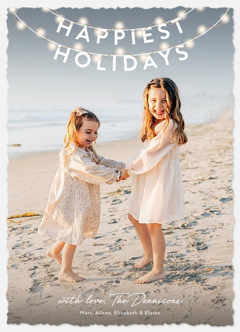 String Lights Holiday Photo Cards