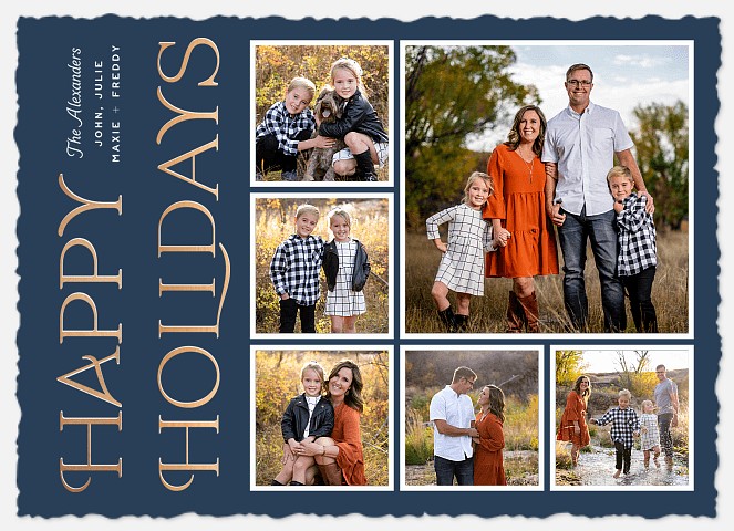 Vertical Lineup Holiday Photo Cards