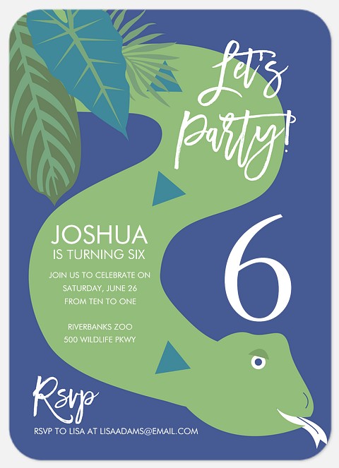 Party Python Kids' Birthday Invitations