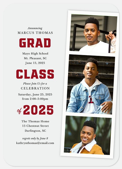 Crimson Bold Graduation Cards