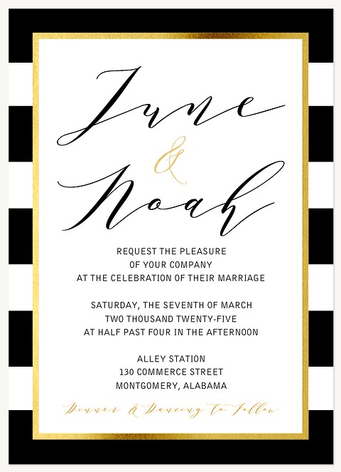 Luxe Stripes Wedding Invitations