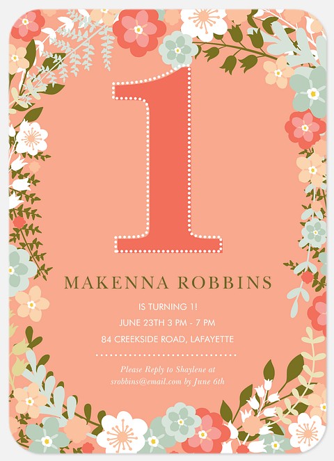 Floral Fun Kids' Birthday Invitations