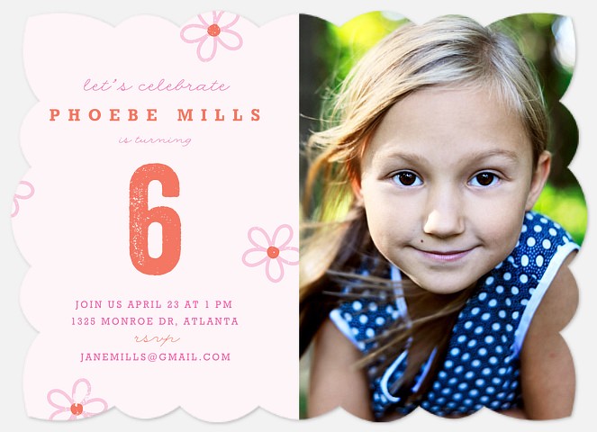 Sweet Blossoms Kids' Birthday Invitations