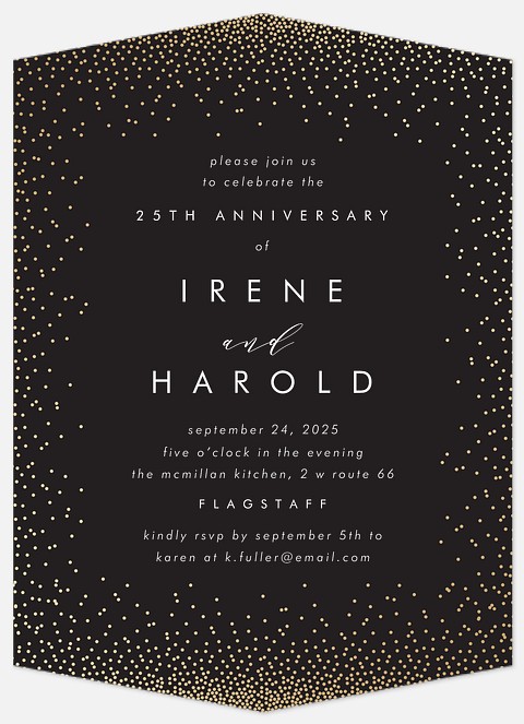 Shimmering Cascade Anniversary Invitations