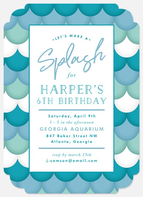 Mermaid Splash Kids' Birthday Invitations