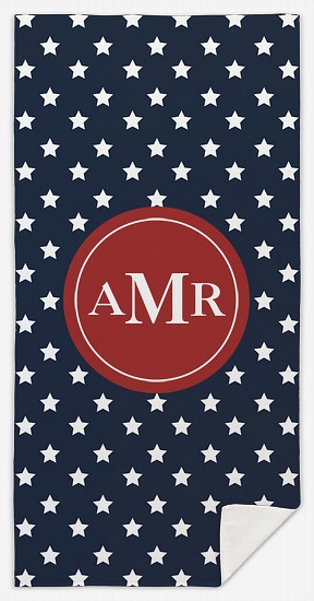 Patriotic Monogram Custom Beach Towels