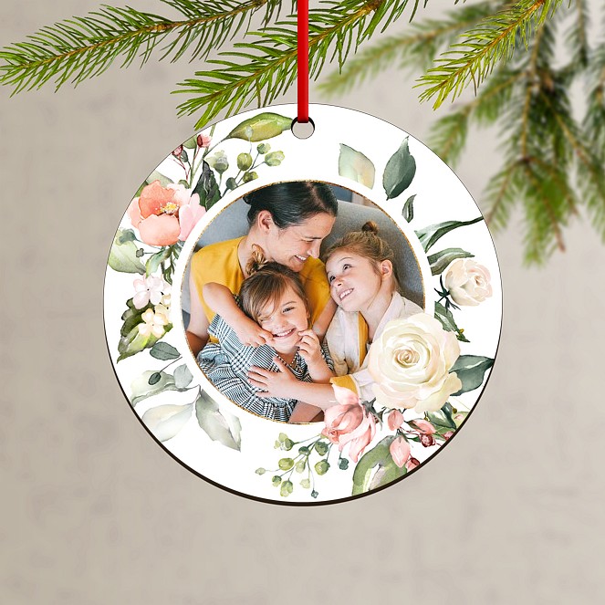 Floral Wreath Custom Ornaments