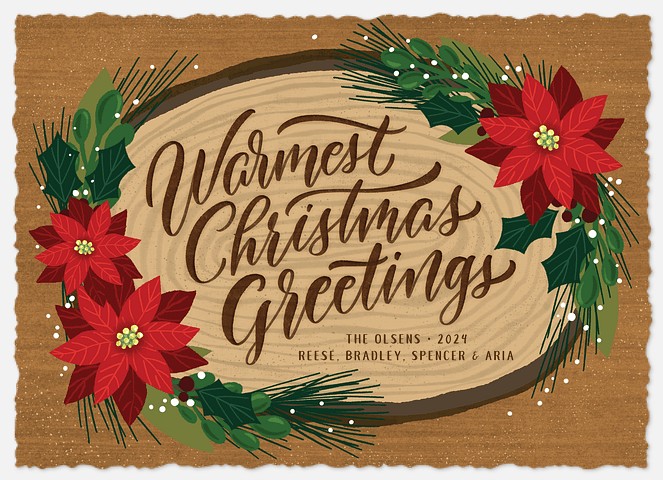 Yule Log Holiday Photo Cards