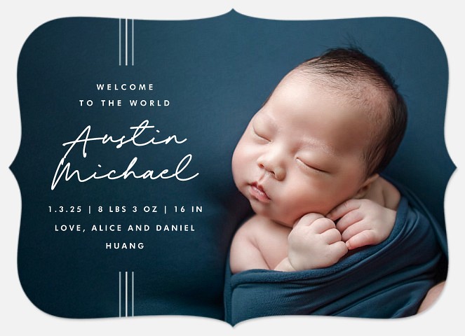 Pinstripe Baby Birth Announcements