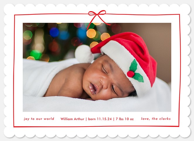 Gift Wrapped Christmas Birth Announcements