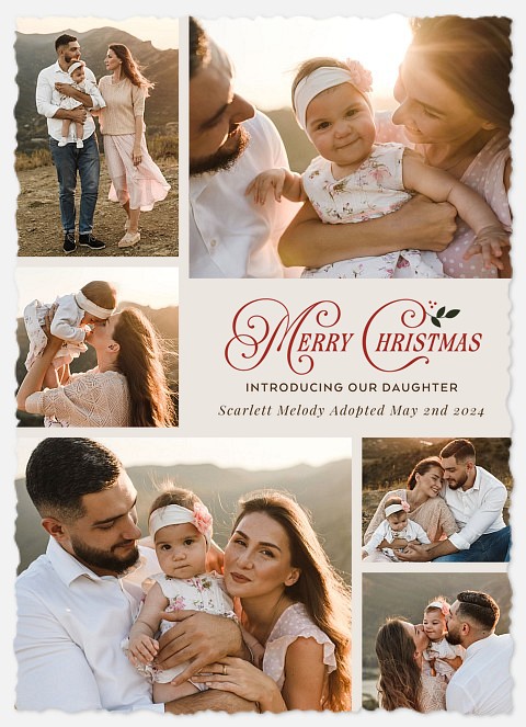 Happy Memories Christmas Birth Announcements