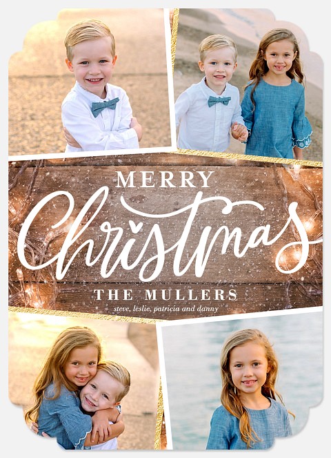 Cozy String Lights Holiday Photo Cards