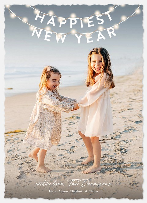 String Lights New Years Photo Cards
