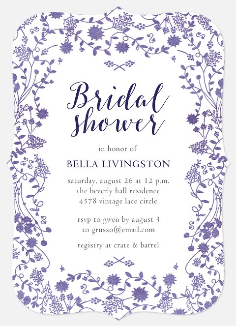 Floral Vines Bridal Shower Invitations
